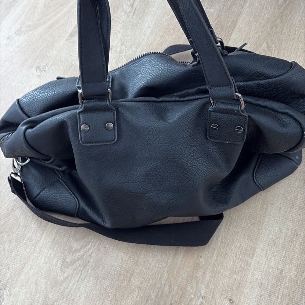 Leather Plaid Weekender Bag